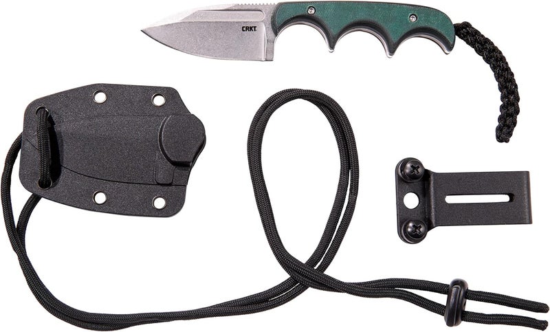 CRKT Minimalist Spear Point Outdoor Survival Fixed Blade Knife with Sheath: Stainless Steel Plain Edge Blade, Micarta Handle, 2396 - Image 3